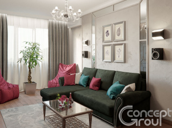 Американский стиль в квартире 60м2